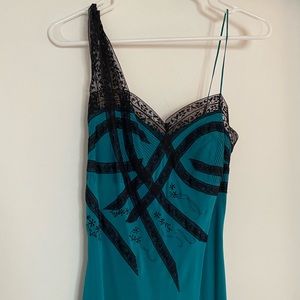 Betsey Johnson turquoise silk dress